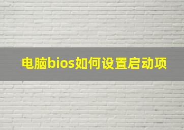 电脑bios如何设置启动项