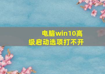 电脑win10高级启动选项打不开