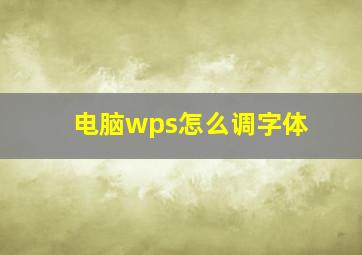 电脑wps怎么调字体