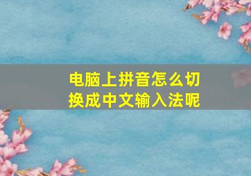 电脑上拼音怎么切换成中文输入法呢