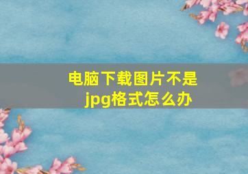 电脑下载图片不是jpg格式怎么办