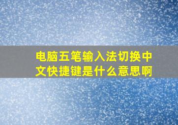 电脑五笔输入法切换中文快捷键是什么意思啊