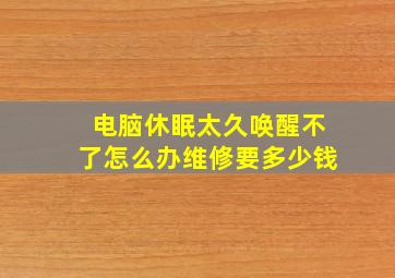 电脑休眠太久唤醒不了怎么办维修要多少钱