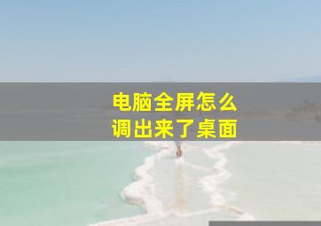 电脑全屏怎么调出来了桌面