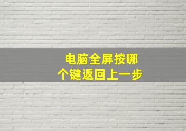 电脑全屏按哪个键返回上一步