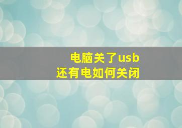 电脑关了usb还有电如何关闭