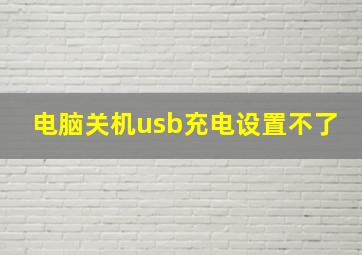 电脑关机usb充电设置不了