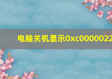 电脑关机显示0xc0000022