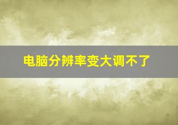 电脑分辨率变大调不了