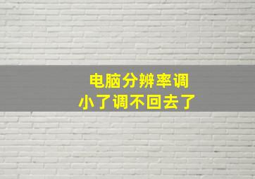 电脑分辨率调小了调不回去了