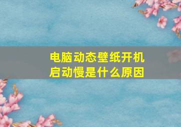 电脑动态壁纸开机启动慢是什么原因