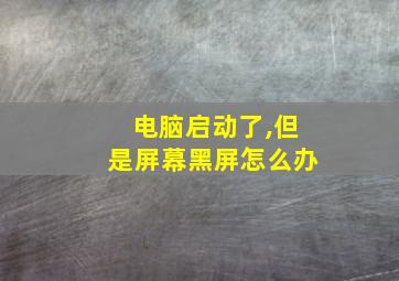 电脑启动了,但是屏幕黑屏怎么办