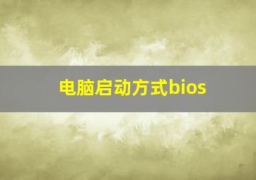 电脑启动方式bios