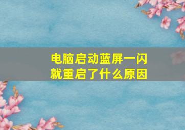 电脑启动蓝屏一闪就重启了什么原因