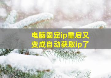 电脑固定ip重启又变成自动获取ip了