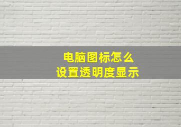 电脑图标怎么设置透明度显示