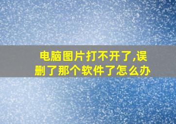 电脑图片打不开了,误删了那个软件了怎么办