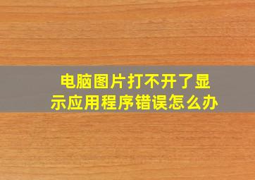 电脑图片打不开了显示应用程序错误怎么办