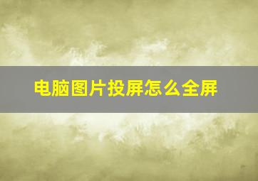 电脑图片投屏怎么全屏