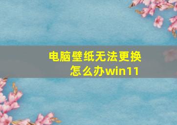 电脑壁纸无法更换怎么办win11