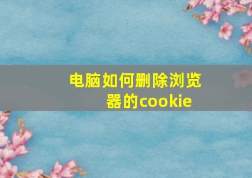 电脑如何删除浏览器的cookie