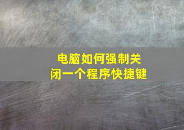 电脑如何强制关闭一个程序快捷键