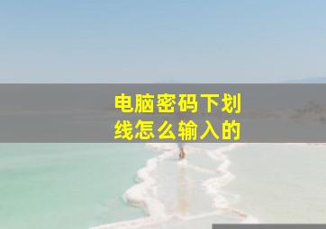 电脑密码下划线怎么输入的