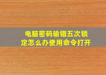 电脑密码输错五次锁定怎么办使用命令打开