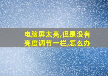 电脑屏太亮,但是没有亮度调节一栏,怎么办