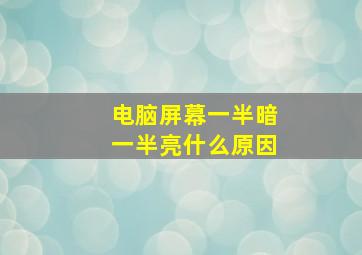 电脑屏幕一半暗一半亮什么原因