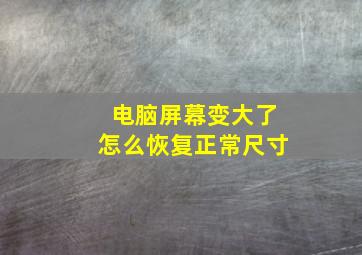 电脑屏幕变大了怎么恢复正常尺寸