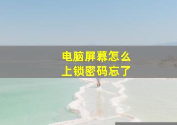 电脑屏幕怎么上锁密码忘了