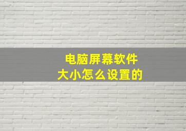 电脑屏幕软件大小怎么设置的