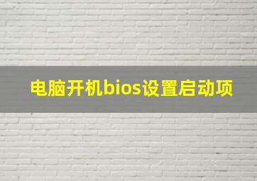 电脑开机bios设置启动项