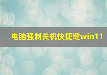 电脑强制关机快捷键win11