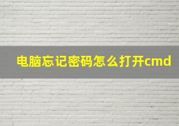 电脑忘记密码怎么打开cmd