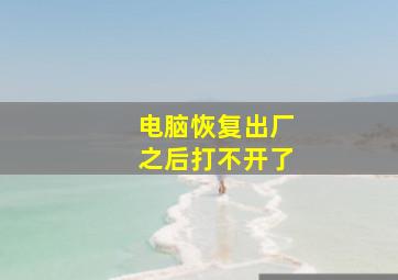 电脑恢复出厂之后打不开了