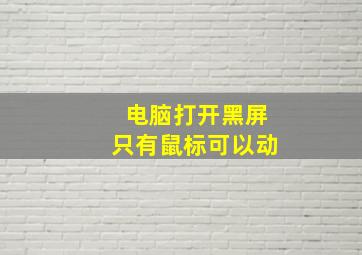 电脑打开黑屏只有鼠标可以动