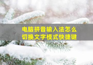 电脑拼音输入法怎么切换文字模式快捷键