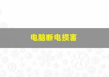 电脑断电损害