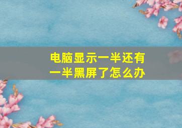 电脑显示一半还有一半黑屏了怎么办