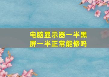 电脑显示器一半黑屏一半正常能修吗