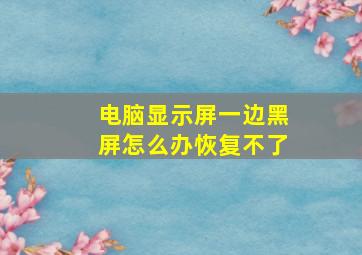 电脑显示屏一边黑屏怎么办恢复不了