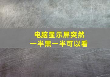 电脑显示屏突然一半黑一半可以看