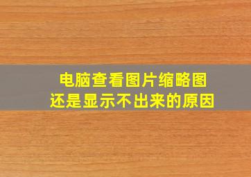 电脑查看图片缩略图还是显示不出来的原因