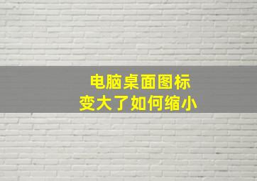 电脑桌面图标变大了如何缩小