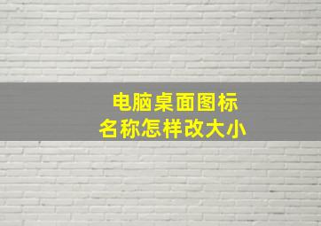 电脑桌面图标名称怎样改大小