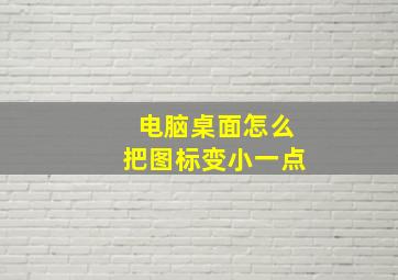 电脑桌面怎么把图标变小一点