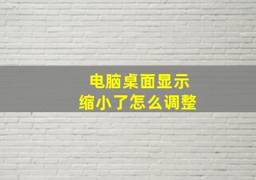 电脑桌面显示缩小了怎么调整