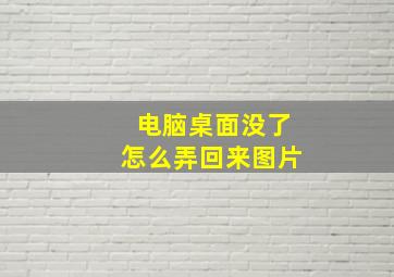 电脑桌面没了怎么弄回来图片